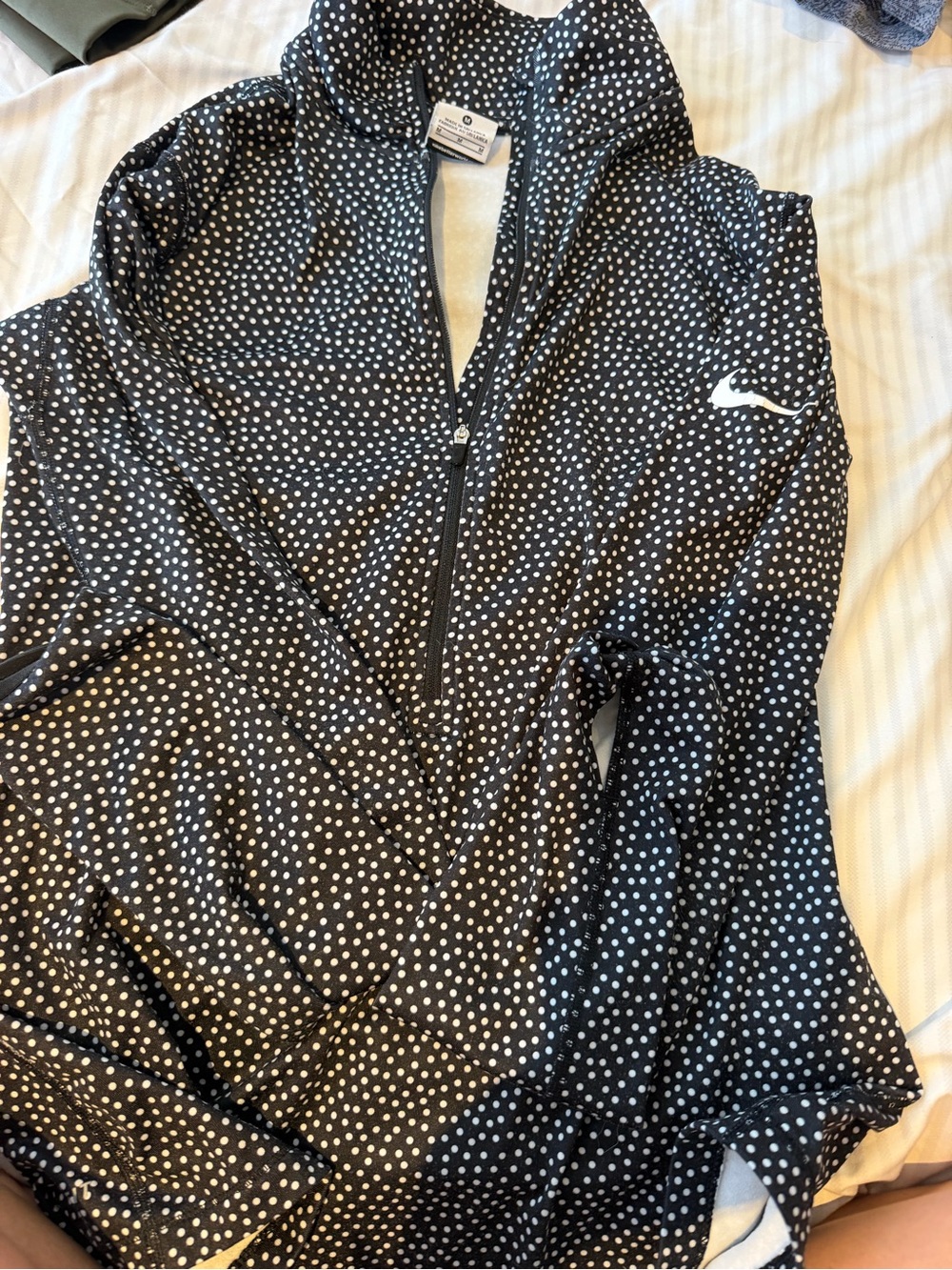 Nike Women’s Black Jacket with White Polka Dots